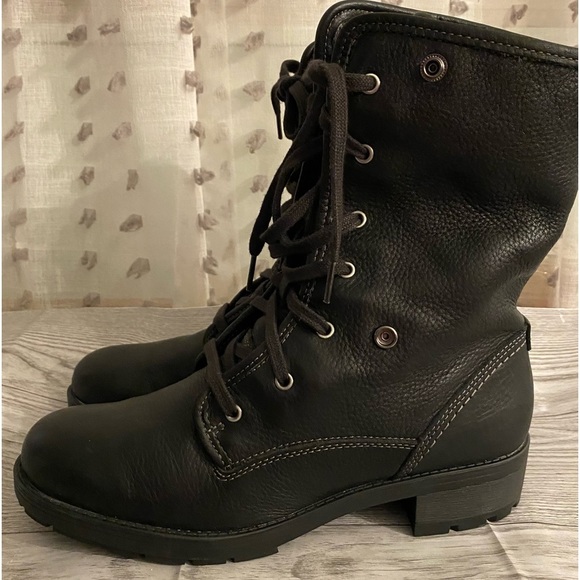 Clarks black combat lace up warm boots size 7.5 - Picture 10 of 16